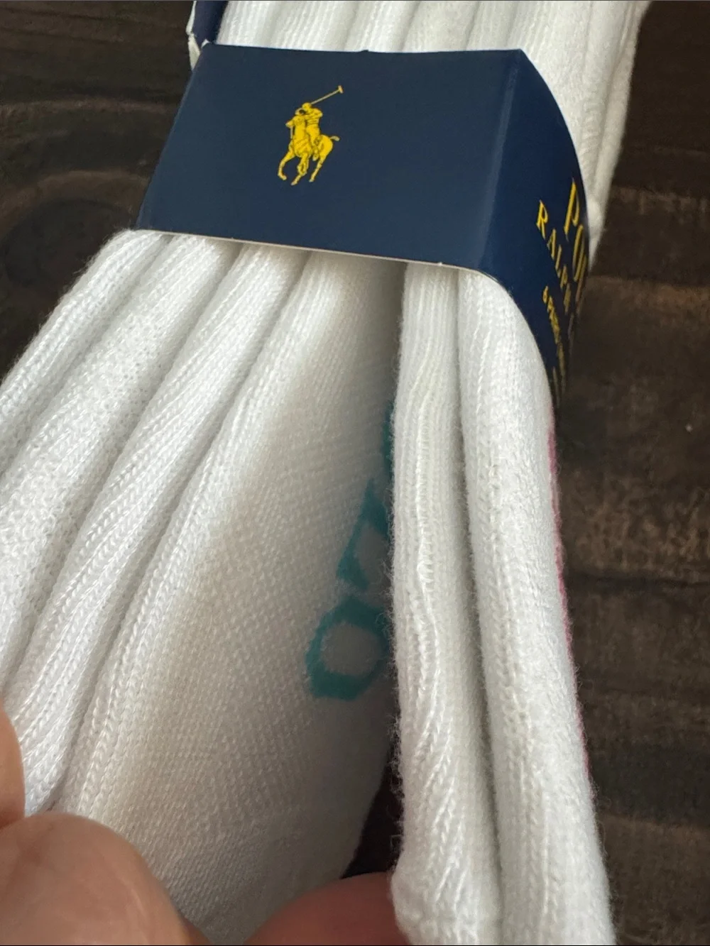 Polo by Ralph Lauren White No-Show Socks with Pink Logo - 6 Pack
